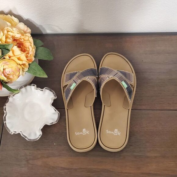 Sanuk Flip Flops Sz 9 - Picture 5 of 6